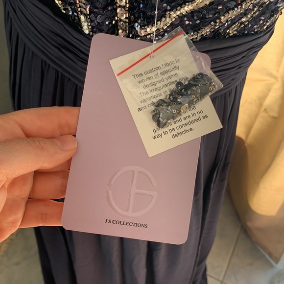 NWT Mother of the Bride beaded cap sleeve Navy Gown - Picture 6 of 15